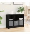 vidaXL Sideboard with Drawer Black Oak 73.5 x 22.5 x 53.5 cm — Size: 73.5 x 22 x 53.5 cm