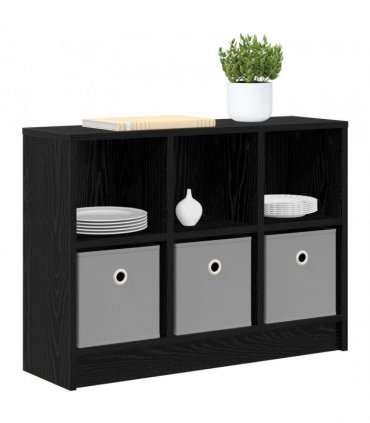vidaXL Sideboard with Drawer Black Oak 73.5 x 22.5 x 53.5 cm — Size: 73.5 x 22 x 53.5 cm