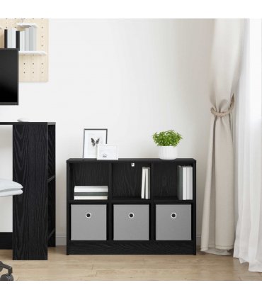 vidaXL Sideboard with Drawer Black Oak 73.5 x 22.5 x 53.5 cm — Size: 73.5 x 22 x 53.5 cm