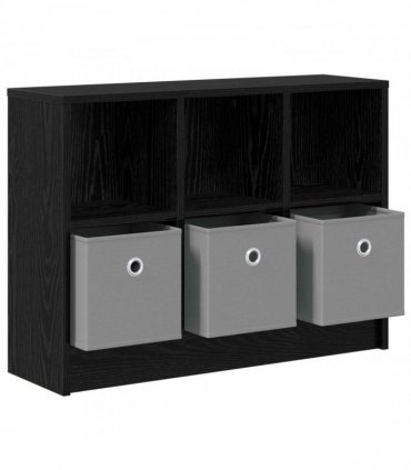 vidaXL Sideboard with Drawer Black Oak 73.5 x 22.5 x 53.5 cm — Size: 73.5 x 22 x 53.5 cm