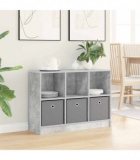 vidaXL Sideboard with Drawer Concrete Grey 88.5 x 27.5 x 63.5 cm — Size: 88.5 x 27 x 63.5 cm
