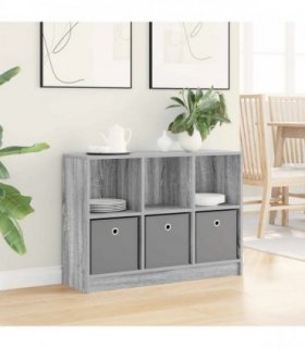 vidaXL Sideboard with Drawer Grey Sonoma 88.5 x 27.5 x 63.5 cm — Size: 88.5 x 27 x 63.5 cm