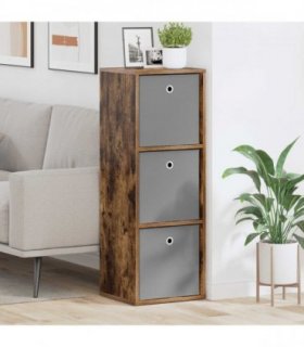 vidaXL Sideboard with Drawer Smoked Oak 35 x 32 x 99.5 cm