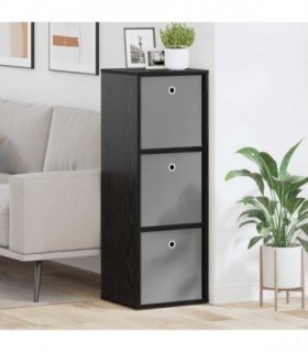 vidaXL Sideboard with Drawer Black Oak 35 x 32 x 99.5 cm