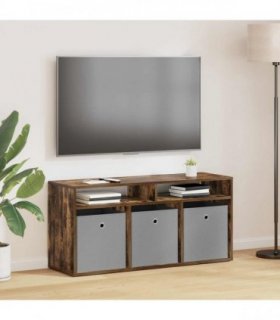 vidaXL Lowboard with Drawer Smoked Oak 102 x 32 x 48.5 cm