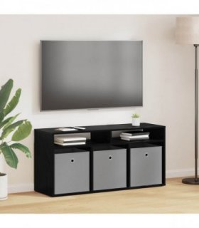 vidaXL Lowboard with Drawer Black Oak 102 x 32 x 48.5 cm