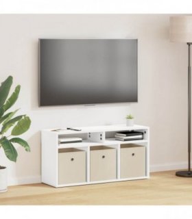 vidaXL Lowboard with Drawer White 87 x 27.5 x 43 cm — Size: 87 x 27.5 x 43.5 cm