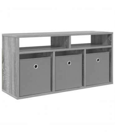 vidaXL Lowboard with Drawer Grey Sonoma 87 x 27.5 x 43 cm — Size: 87 x 27.5 x 43.5 cm