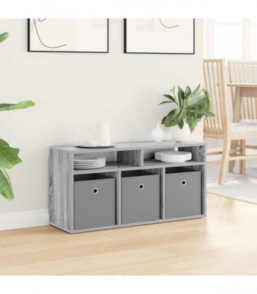 vidaXL Lowboard with Drawer Grey Sonoma 87 x 27.5 x 43 cm — Size: 87 x 27.5 x 43.5 cm