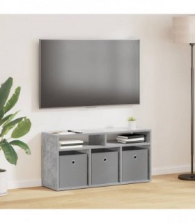 vidaXL Lowboard with Drawer Concrete Grey 87 x 27.5 x 43 cm — Size: 87 x 27.5 x 43.5 cm