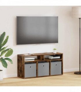 vidaXL Lowboard with Drawer Smoked Oak 87 x 27.5 x 43 cm — Size: 87 x 27.5 x 43.5 cm