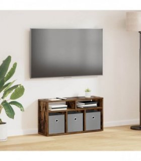 vidaXL Lowboard with Drawer Smoked Oak 72 x 22.5 x 38 cm — Size: 72 x 22.5 x 38.5 cm