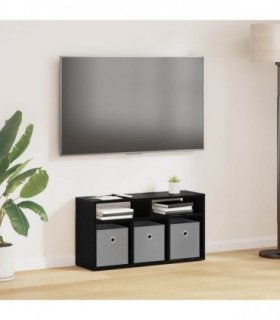 vidaXL Lowboard with Drawer Black Oak 72 x 22.5 x 38 cm — Size: 72 x 22.5 x 38.5 cm