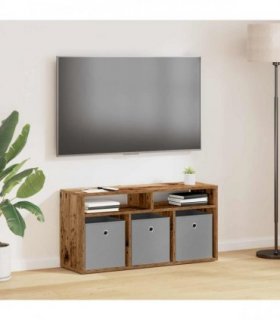 vidaXL Lowboard with Drawer Old Wood 87 x 27.5 x 43 cm — Size: 87 x 27.5 x 43.5 cm