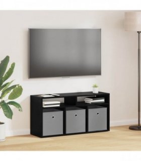 vidaXL Lowboard with Drawer Black Oak 87 x 27.5 x 43 cm — Size: 87 x 27.5 x 43.5 cm