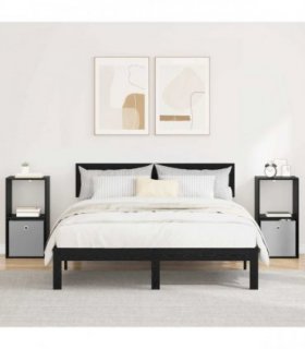 vidaXL Bedside Table 2 pcs Black Oak 35 x 32 x 68.5 cm Engineered Wood