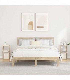vidaXL Bedside Table with Drawer 2 pcs Sonoma Oak 25.5 x 22 x 49.5 cm