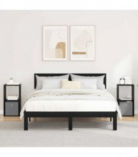 vidaXL Bedside Table with Drawer 2 pcs Black Oak 30.5 x 27 x 59.5 cm