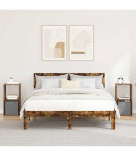 vidaXL Bedside Table with Drawer 2 pcs Smoked Oak 30.5 x 27 x 59.5 cm