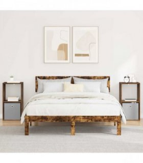 vidaXL Bedside Table with Drawer 2 pcs Smoked Oak 35 x 32 x 68.5 cm