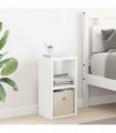 vidaXL Bedside Table White 25.5 x 22 x 49.5 cm Engineered Wood