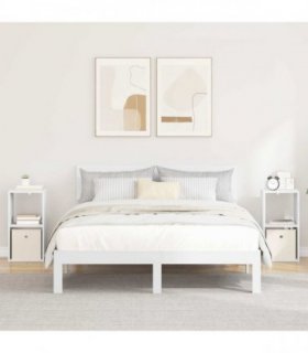vidaXL Bedside Table 2 pcs White 30.5 x 27 x 59.5 cm Engineered Wood