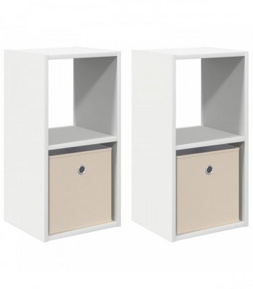 vidaXL Bedside Table 2 pcs White 30.5 x 27 x 59.5 cm Engineered Wood