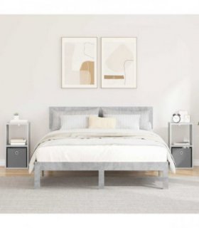 vidaXL Bedside Table 2 pcs Concrete Grey 30.5 x 27 x 59.5 cm