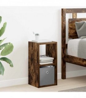 vidaXL Bedside Table Smoked Oak 25.5 x 22 x 49.5 cm Engineered Wood