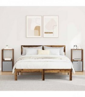 vidaXL Bedside Table 2 pcs Old Wood 35 x 32 x 68.5 cm Engineered Wood