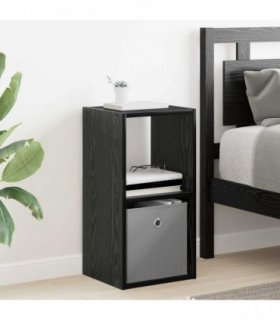 vidaXL Bedside Table Black Oak 30.5 x 27 x 59.5 cm Engineered Wood