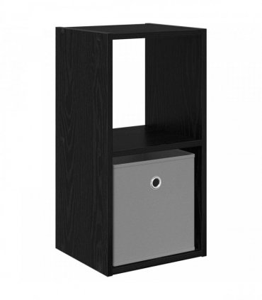 vidaXL Bedside Table Black Oak 30.5 x 27 x 59.5 cm Engineered Wood