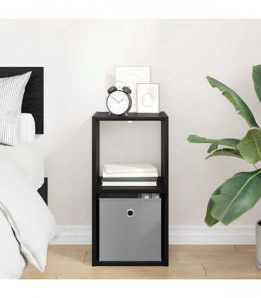 vidaXL Bedside Table Black Oak 30.5 x 27 x 59.5 cm Engineered Wood