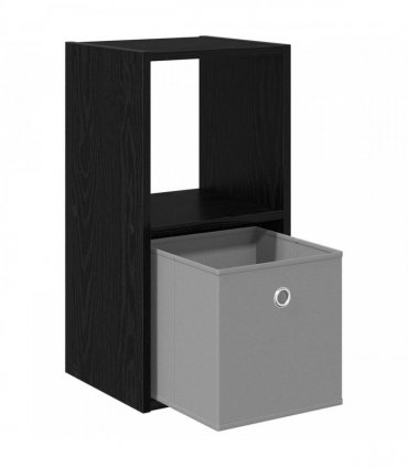 vidaXL Bedside Table Black Oak 30.5 x 27 x 59.5 cm Engineered Wood