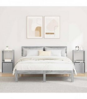 vidaXL Bedside Table 2 pcs Grey Sonoma 35 x 32 x 68.5 cm