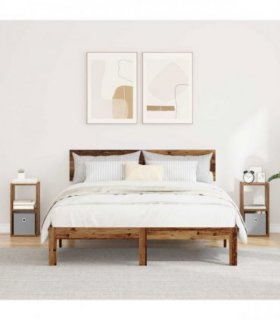 vidaXL Bedside Table with Drawer 2 pcs Old Wood 25.5 x 22 x 49.5 cm
