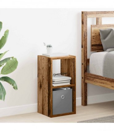 vidaXL Bedside Table with Drawer 2 pcs Old Wood 25.5 x 22 x 49.5 cm