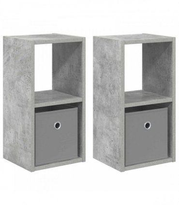 vidaXL Bedside Table 2 pcs Concrete Grey 25.5 x 22 x 49.5 cm