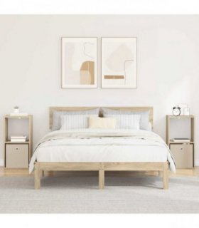 vidaXL Bedside Table with Drawer 2 pcs Sonoma Oak 35 x 32 x 68.5 cm