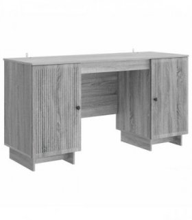 vidaXL Desk Grey Sonoma Engineered Wood 142.5 x 50 x 75 cm