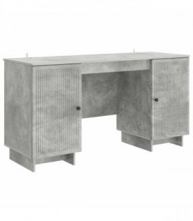 vidaXL Desk Concrete Grey Engineered Wood 142.5 x 50 x 75 cm