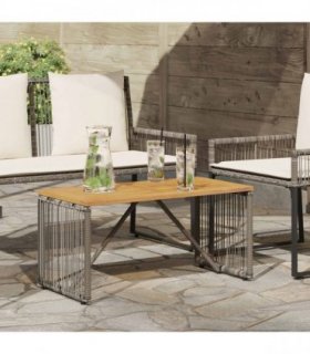 vidaXL Outdoor Table Grey and Brown 80 x 40 x 40 cm Poly Rattan