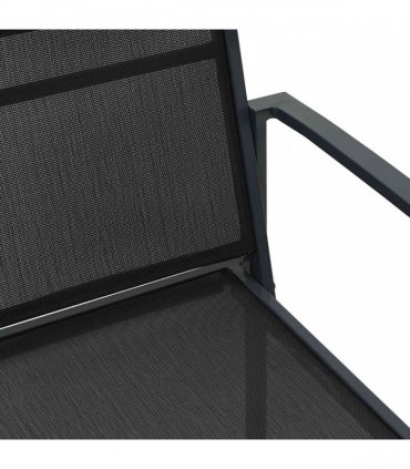 vidaXL Garden Chairs 2 pcs Black and Anthracite 53.5 x 59 x 77 cm — Model: Metal armrests