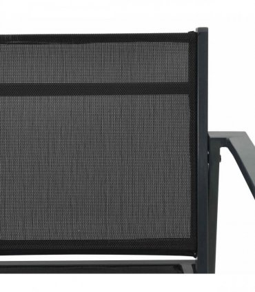 vidaXL Garden Chairs 2 pcs Black and Anthracite 53.5 x 59 x 77 cm — Model: Metal armrests