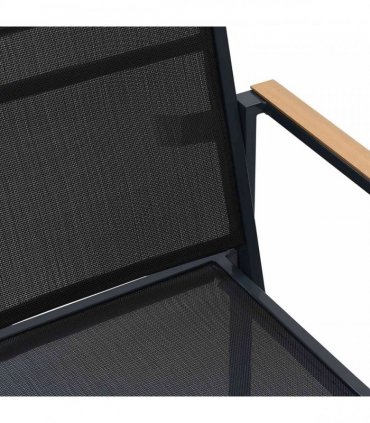 vidaXL Garden Chairs 2 pcs Black and Anthracite 53.5 x 59 x 77 cm — Model: Wood-looking armrests