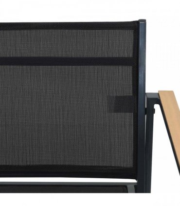 vidaXL Garden Chairs 2 pcs Black and Anthracite 53.5 x 59 x 77 cm — Model: Wood-looking armrests