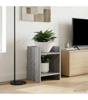 vidaXL Plant Stand 2 pcs Grey Sonoma 30 x 30 x 40 cm Engineered Wood
