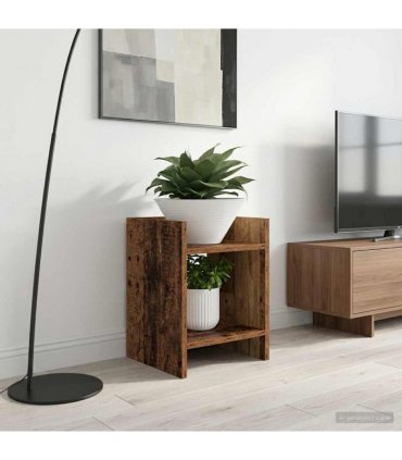 vidaXL Plant Stand with Shelf Old Wood 30 x 30 x 40 cm Engineered Wood