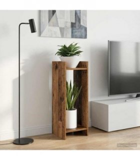 vidaXL Plant Stand with Shelf Old Wood 30 x 30 x 80 cm Engineered Wood