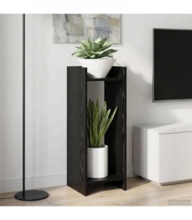vidaXL Plant Stand 2 pcs Black Oak 30 x 30 x 80 cm Engineered Wood